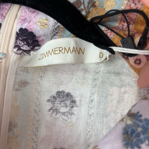 Zimmermann Luminous Linen Mixed Ribbon Stripe Belted Mini Dress US 4 Cocktail - Picture 9 of 12